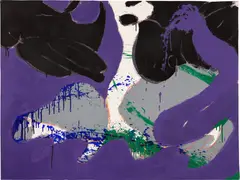 Norman Bluhm, Untitled, 1974, acrylic on unstretched canvas