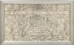 Richard Artschwager, Railroad Tracks No. 4 (plural), 1974, acrylic on Celotex, in artist's frame
