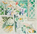 Jane Piper, Still Life with Bouquet, 1988, oil on canvas