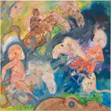 Robert Beauchamp, Chagall like Harpies, oil on canvas
