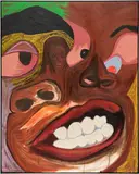 Milo Matthieu, JC, 2020, oil and acrylic on canvas, in artist's frame