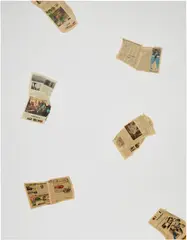 Lucien Smith, Untitled, 2013, newspaper collage and polymer varnish on canvas