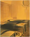 Caroline Walker, Relaxation Room, 2015, oil on board