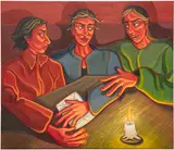 Ania Hobson, Burning Love Letters, 2021, oil on canvas