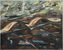 Werner Büttner, Die Probleme des Minigolfs in der europäischen Malerei, 1983, oil on canvas