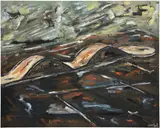 Werner Büttner, Die Probleme des Minigolfs in der europäischen Malerei, 1983, oil on canvas