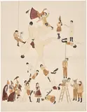 Marcel Dzama, The Hidden, the unknowable and the unthinkable, 2007, ink, watercolor and graphite on paper, in 4 parts