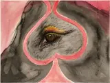 Huma Bhabha, Untitled, 2008, pastel and ink on paper
