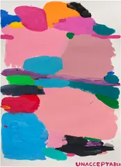 Untitled (Unacceptable) by David Shrigley, 2016, acrylic on paper, sold Jun 2026