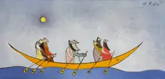 Andrzej Kuhn, Eight oarsmen, oil on canvas