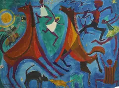 A Child's Dream by Dennis Hawkins, oil on board, sold Jul 2026