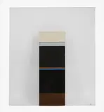 Dennis Hawkins, Blue Line Relief, acrylic on wood mounted on acrylic sheet