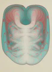 Peter Schmidt, Green and Pink Brain, gouache