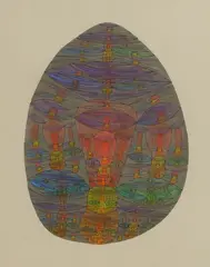 Peter Schmidt, Ovoid, pen and ink and watercolour