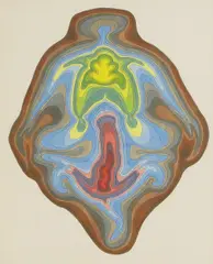 Peter Schmidt, Inside the Head II, pen and ink and watercolour