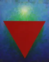 Peter Schmidt, Red Triangle, oil on canvas