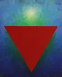 Peter Schmidt, Red Triangle, oil on canvas