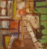 Anton Goossens, Abstract figure, oil on board