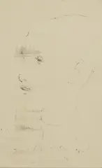 Nina Hamnett, Self portrait, pen and ink