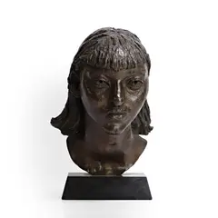 Jacob Epstein, First Portrait of Isabel, head, bronze with a dark brown patina