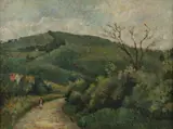 Lucien Pissarro, Charmouth Hill, Lyme Regis, oil on panel