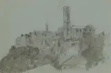 Reginald Brill, Tower, Italian Town, pen and ink and wash