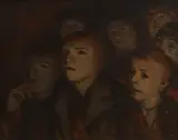 Morris Kestelman, Children at Cinema, oil on canvas board