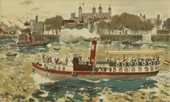 Edwin La Dell, The Tower of London, lithograph in colours from the School Prints Series
