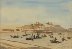 Philip Wilson Steer, Shipping in Dover Harbour, watercolour over pencil