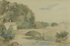 Philip Wilson Steer, Ludlow Bridge, watercolour over pencil