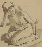 John Nash, Nude, circa 1920s, pen and ink and wash