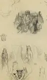 John Nash, Studies for 'November' in 'The Shepheards Calendar, 1930, pen and ink