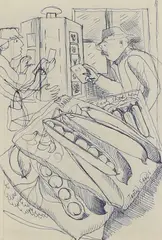 February', seeds for sowing by John Nash, pencil and biro, sold Jul 2026