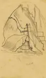 John Nash, Tarpaulined Hay and Straw Stacks, pen and ink
