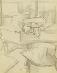 John Nash, A violin case on a grand piano, 1920s, pencil