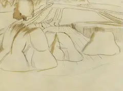 Corn stooks, 1920s by John Nash, pen and ink and wash, sold Jul 2026