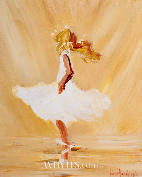 Louise Mansfield, DANCE IN WHITE, oil on board