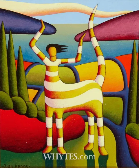 Alan Kenny, FIGURE IN A LANDSCAPE, oil on canvas board