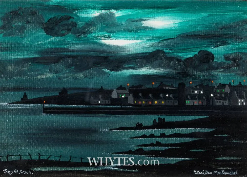 TORY AT DAWN, COUNTY DONEGAL by Patsy Dan Rodgers, 1999, oil on board, sold Jun 2026