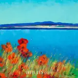 William Cunningham, POPPIES IN BLUE, CONNEMARA