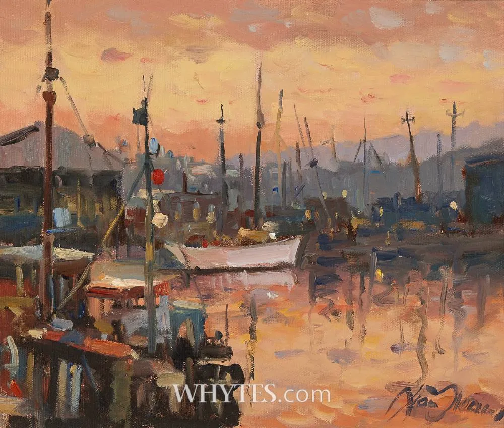 ARKLOW HARBOUR, COUNTY WICKLOW by Liam Treacy, c.1996, oil on canvas, sold Jun 2026