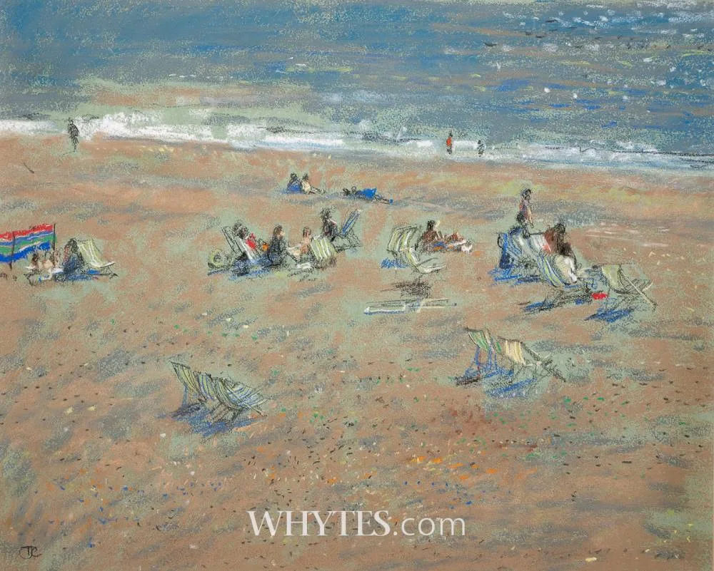 BEACH SCENE by Tom Coates, pastel, offered Jun 2026