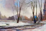 Susan Mary Webb, HORSES EXERCISING IN WINTER LANDSCAPE