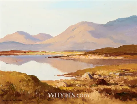 EVENING LIGHT, LOUGH INAGH, CONNEMARA by Maurice Canning Wilks, oil on canvas, sold Jun 2026