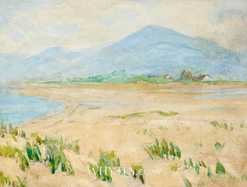 Estella Solomons, BEACH SCENE, WEST OF IRELAND, oil on board