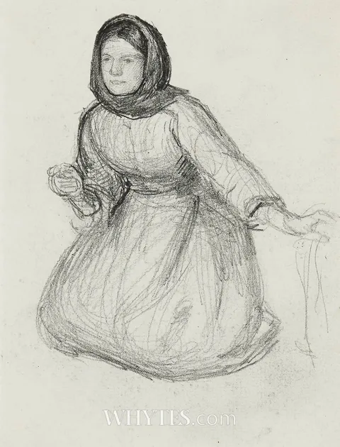 WOMAN WITH SHAWL by John Butler Yeats, pencil, sold Jun 2026