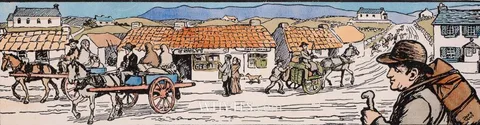 Jack Butler Yeats, THE VILLAGE, hand-coloured Cuala Press print