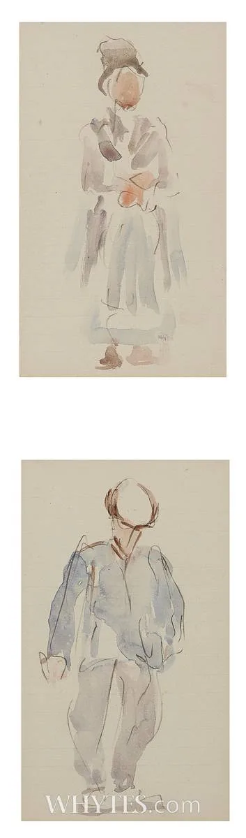 DUBLINERS (A PAIR) by Michael Healy, pencil and watercolour; (2); (framed together), sold Jun 2026