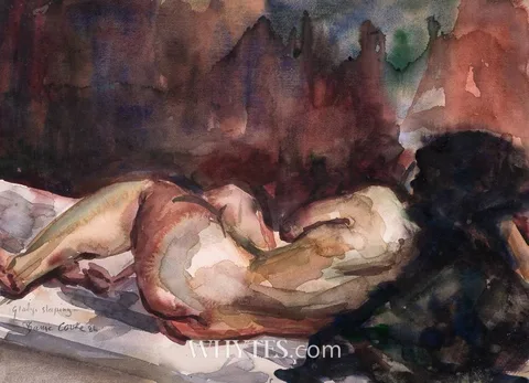 Barrie Cooke, GLADYS SLEEPING, 1986, watercolour