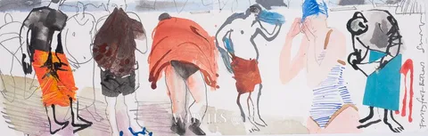 John Short, FORTY-FOOT BATHERS, SANDYCOVE, COUNTY DUBLIN, pencil and watercolour